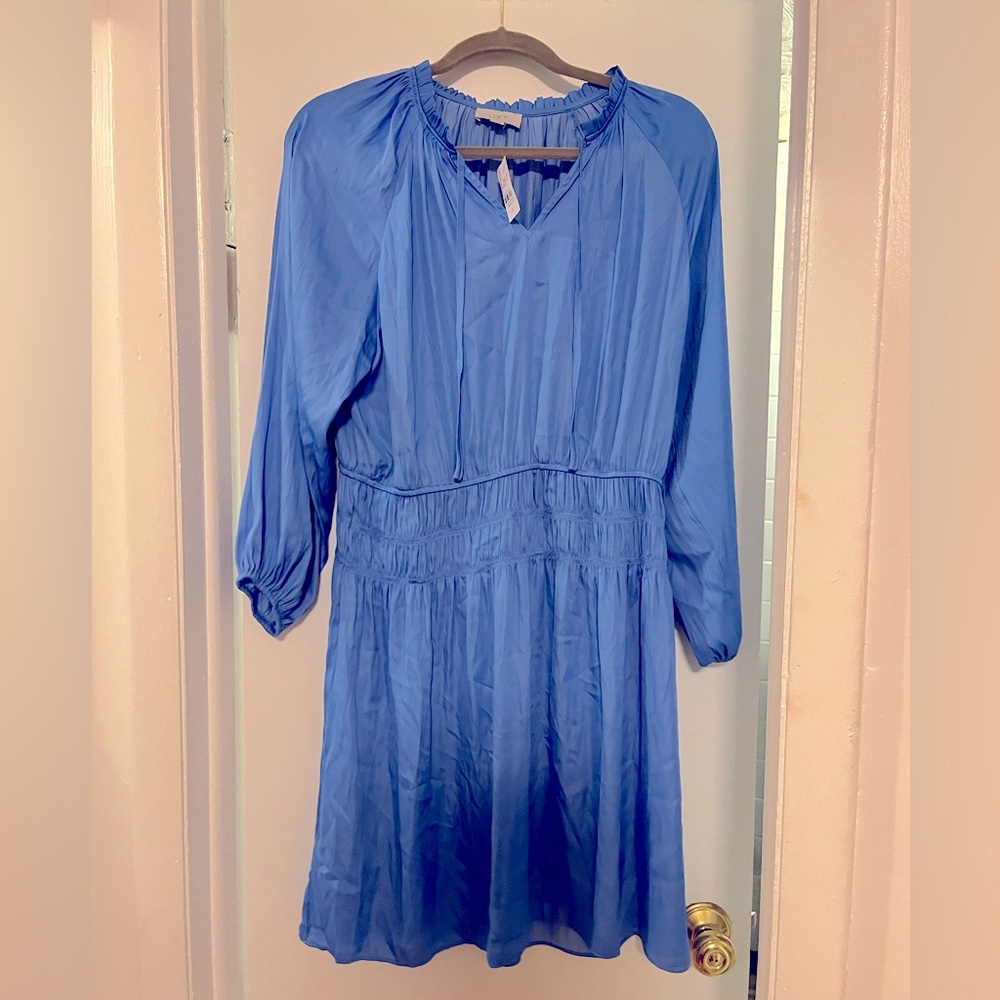 LOFT Ruffle Tie Neck Dress - New Tags On